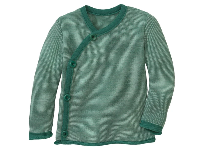 Disana 100% Wolle Baby-Jacke melange-mint-natur 74/80