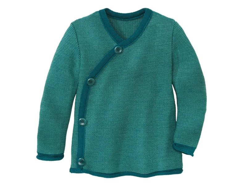 Disana 100% Wolle Baby-Jacke melange-pacific-mint 86/92