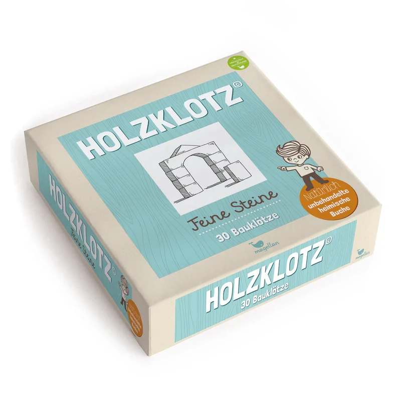 Magellan Verlag- Holzklotz – Feine Steine 30 Bauklötze aus Holz Holzbausteine