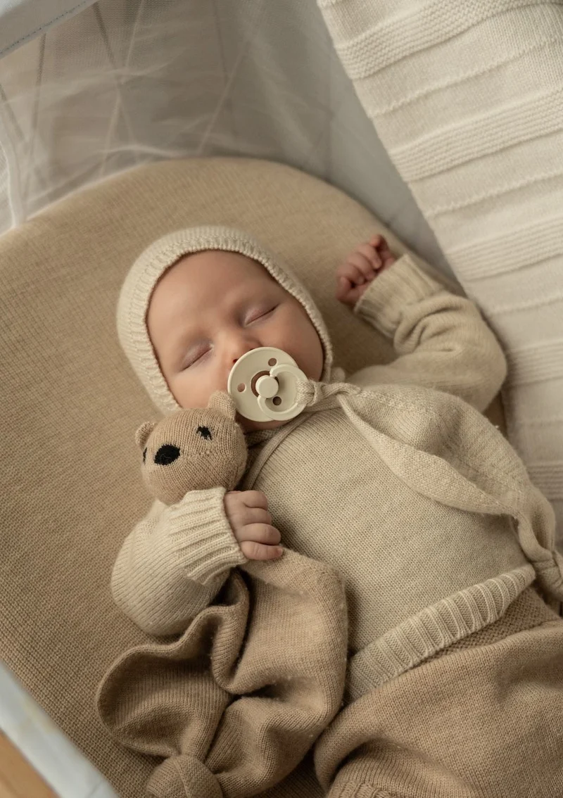 Merino Schmusetuch 'Teddy Tokki' Sand