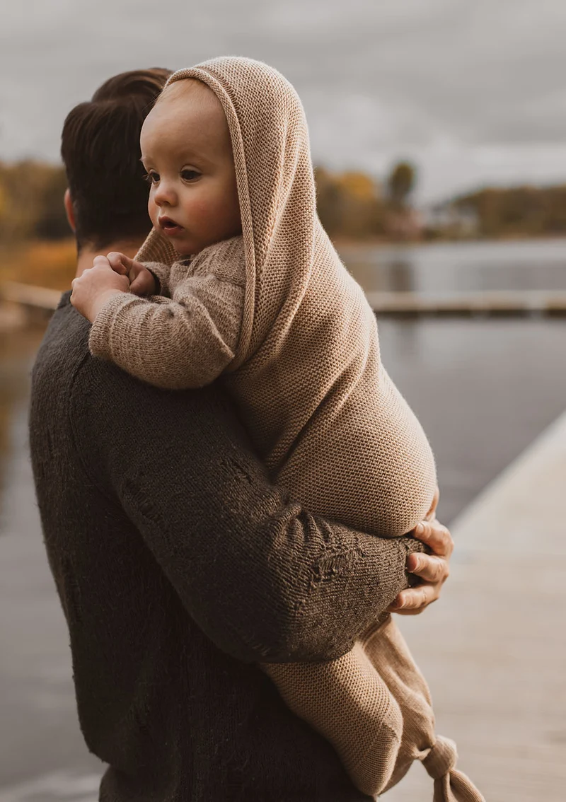 Merino Strick-Pucksack 'Cocoon' Sand