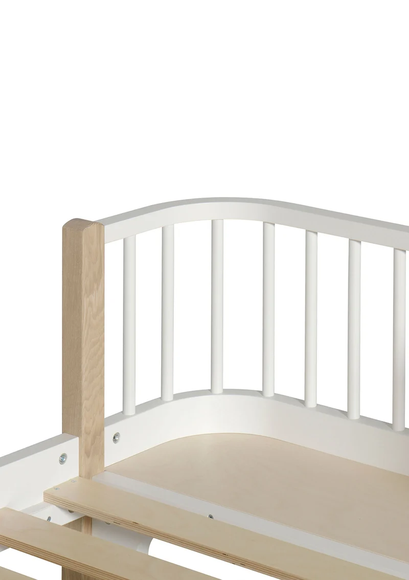 Einzelbett 'Wood Original' Weiß / Eiche 200 x 90 cm
