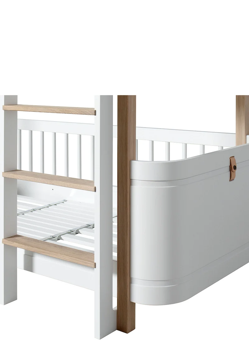 halbhohes Etagenbett 'Wood Mini+' weiß / Eiche 162 x 68 cm