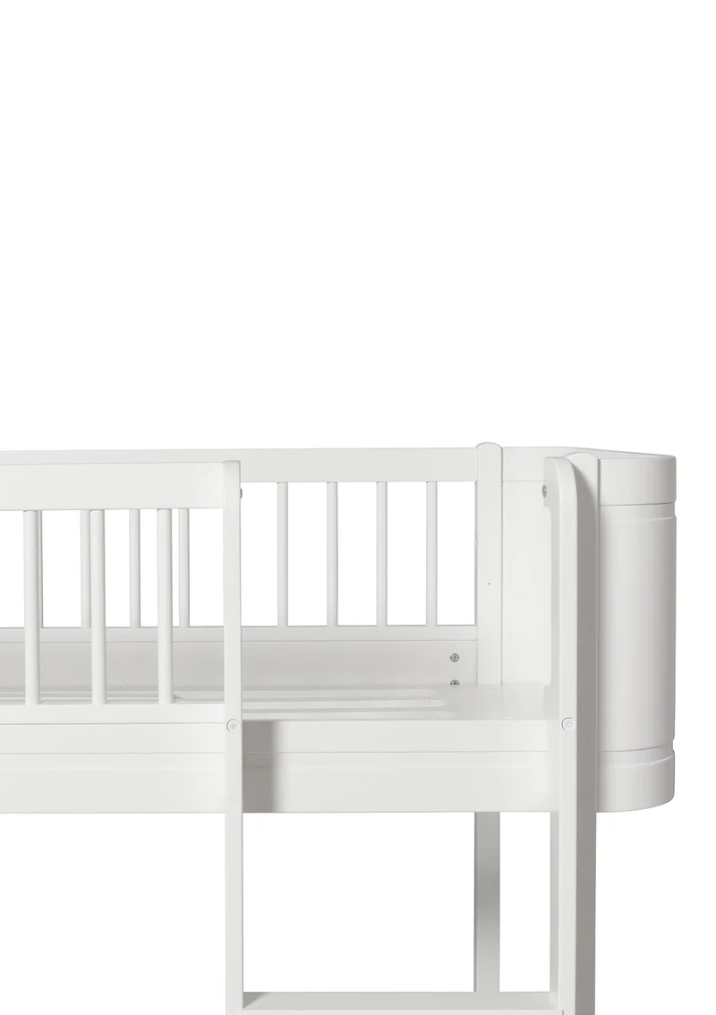 halbhohes Hochbett 'Wood Mini+' weiß 162 x 68 cm
