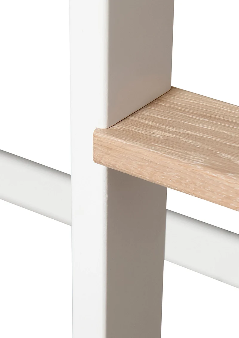 halbhohes Hochbett 'Wood Mini+' weiß / Eiche 162 x 68 cm