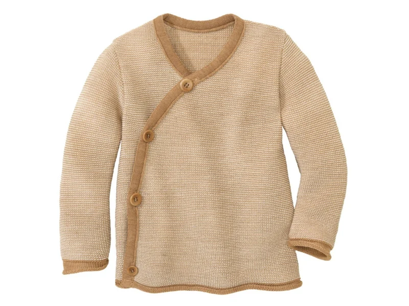 Disana 100% Wolle Baby-Jacke melange-karamell-natur 62/68
