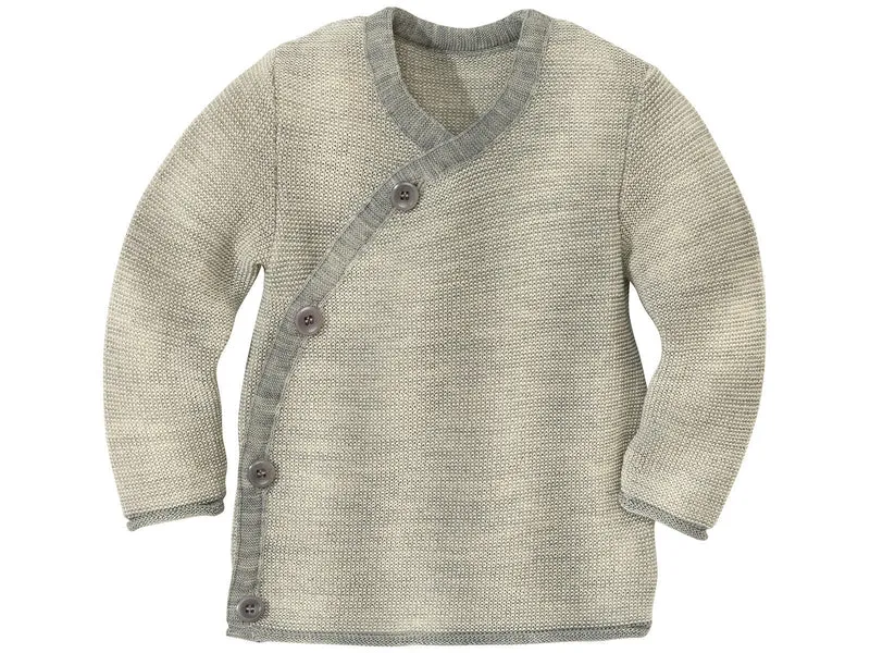 Disana 100% Wolle Baby-Jacke melange-hellgrau 62/68