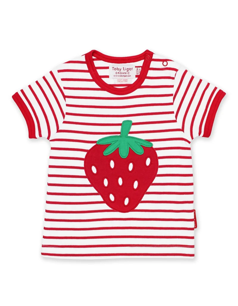 Toby Tiger Baby und Kinder T-Shirt Erdbeere 68 | 06m