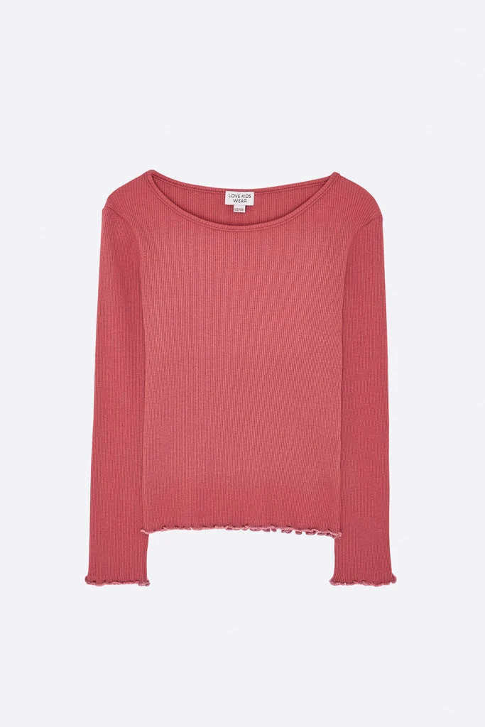 Tammo Longsleeve in Trauben farbenem Rippjersey