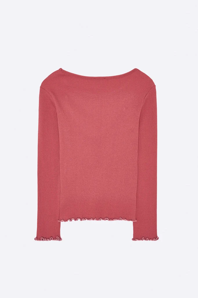 Tammo Longsleeve in Trauben farbenem Rippjersey