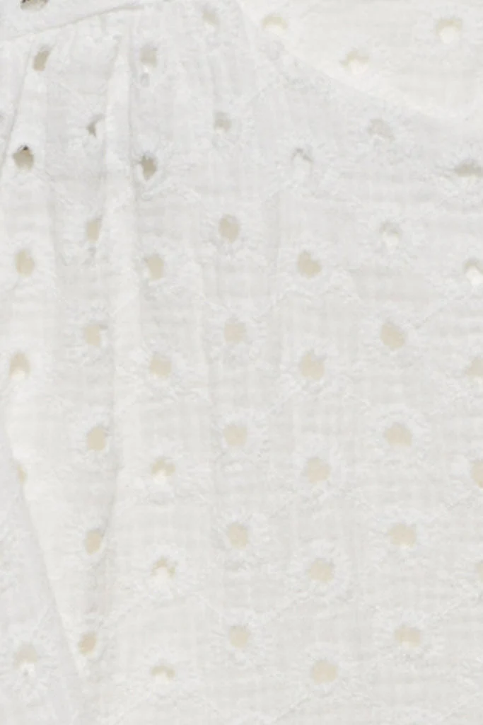 Phoebe Bluse aus weisser Broderie Anglaise für Kinder