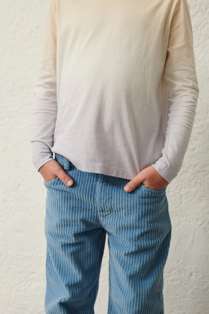 Timmy Longsleeve in beige / lila Dip-Dye für Kinder 98 & 110