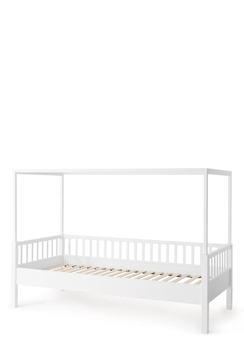 Baldachinbett weiß 200 x 90 cm