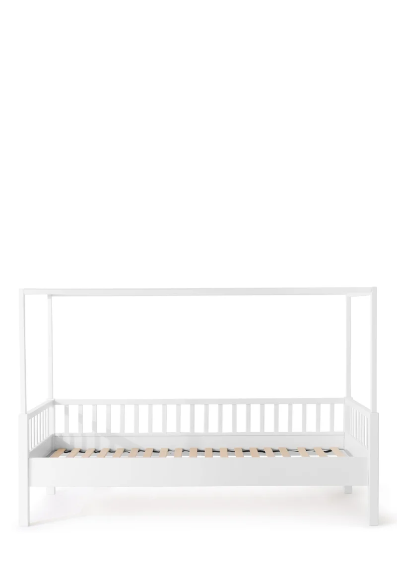 Baldachinbett weiß 200 x 90 cm