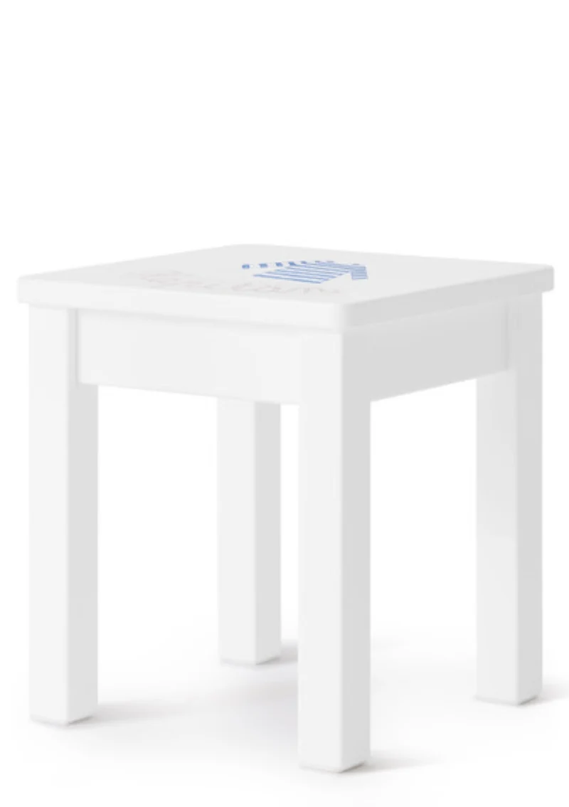 Kinderhocker weiß handbemalt