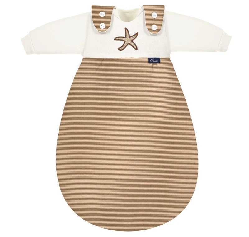 Alvi Baby-Mäxchen 3-teilig – Ganzjahresschlafsack „Organic Starfish“ (2.5 TOG) | Größe 80/86 | Last Season