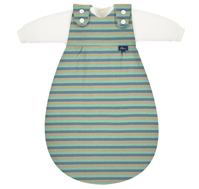 Alvi Baby-Mäxchen 3-teilig – Ganzjahresschlafsack „Cornstripe“ (2.5 TOG) | Größe 80/86 | Last Season