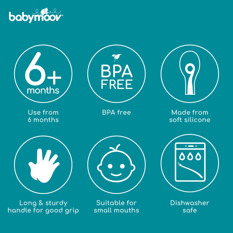 Babymoov 1st Age Silicone Baby Spoon - Peach