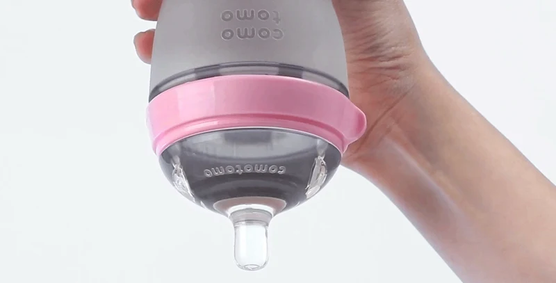 ♥SUPER SAVE♥ Comotomo Natural Feel Anti-Bacterial Heat Resistance Silicon Baby Bottle Set & Silicon Teether