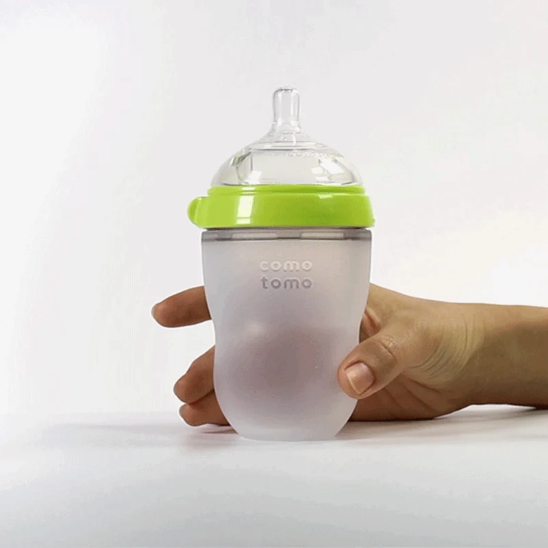 ♥SUPER SAVE♥ Comotomo Natural Feel Anti-Bacterial Heat Resistance Silicon Baby Bottle 150ml Twin Pack & Silicon Teether