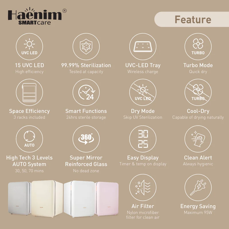 HAENIM F5 SMART FLEX UV-C LED ELECTRIC STERILIZER(PINK)