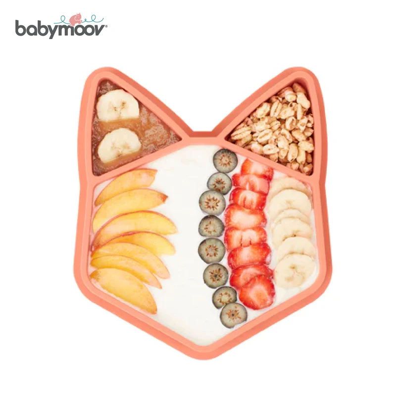 Babymoov Eats' ISY Silicone Suction Animal Plate - FOX/DOG