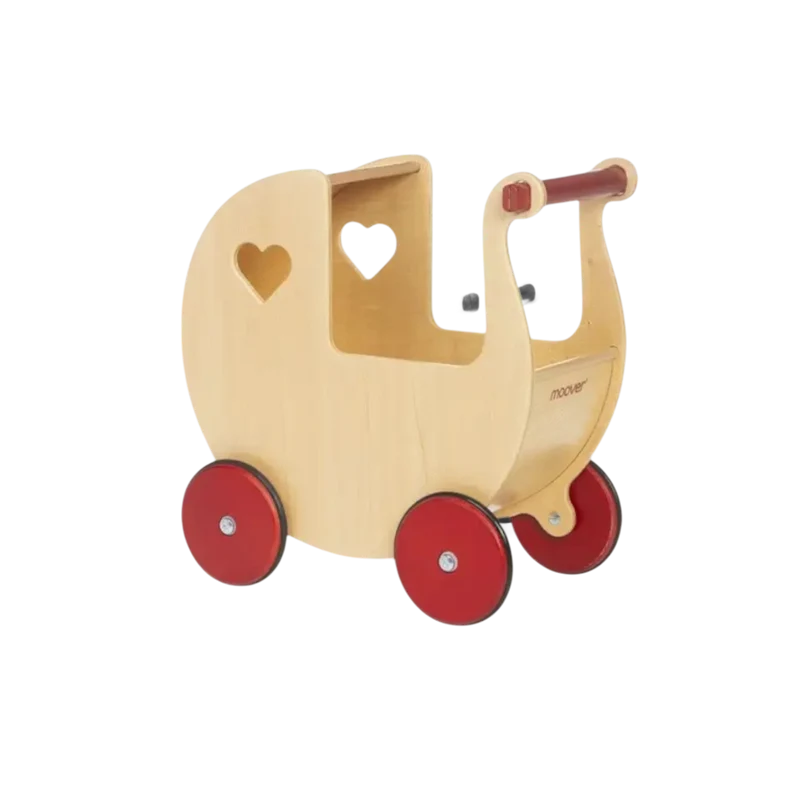MOOVER Kindergarten Kinderwagen aus Holz – neu | stabiler Puppenwagen für Kita & Zuhause (ab 2 Jahren)