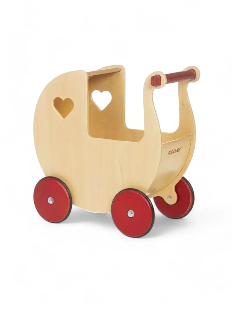 MOOVER Kindergarten Kinderwagen aus Holz – neu | stabiler Puppenwagen für Kita & Zuhause (ab 2 Jahren)