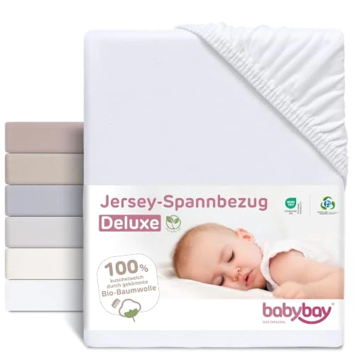 BABYBAY Deluxe Organic prześcieradło 89x50 cm białe
