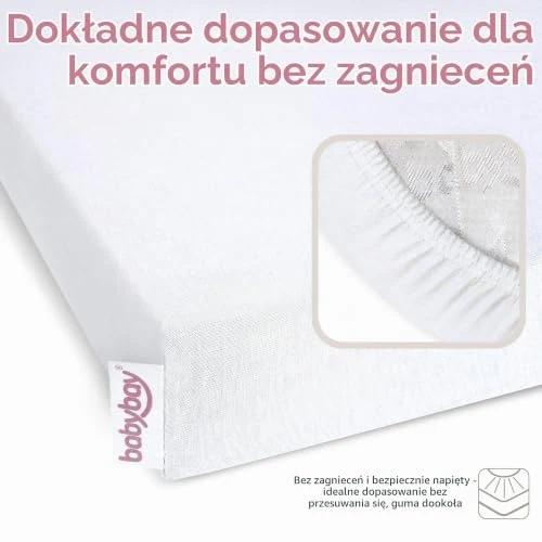BABYBAY Deluxe Organic prześcieradło 89x50 cm białe