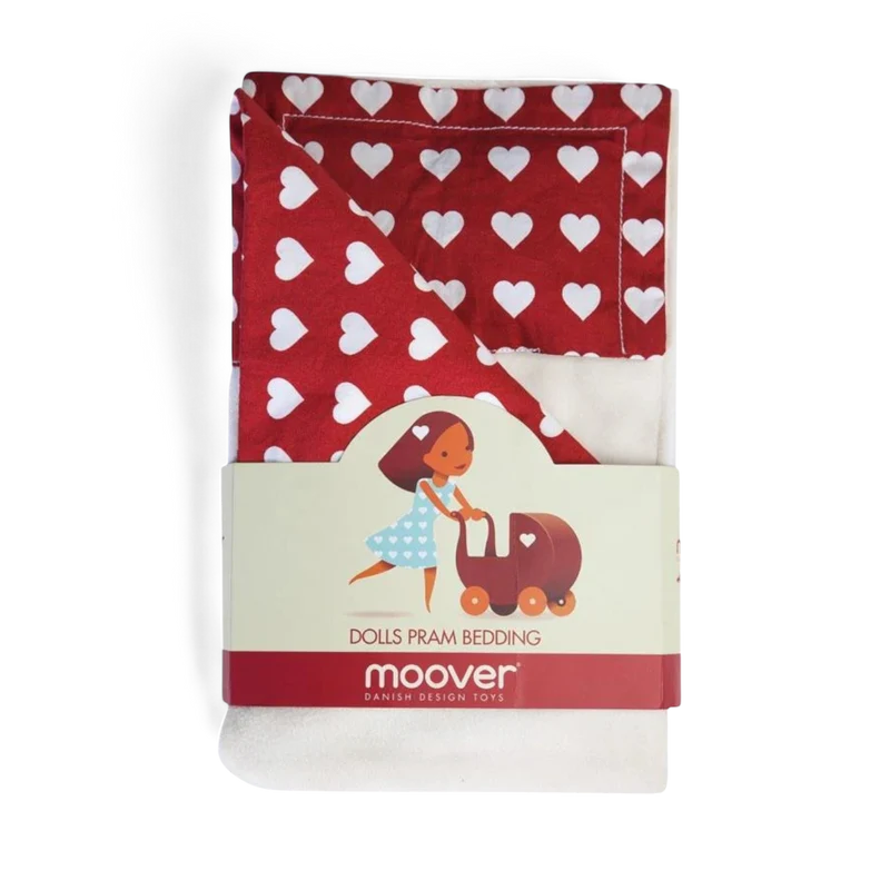 MOOVER - Puppenwagen Bettwäsche 5-tlg. GROSS (rot)