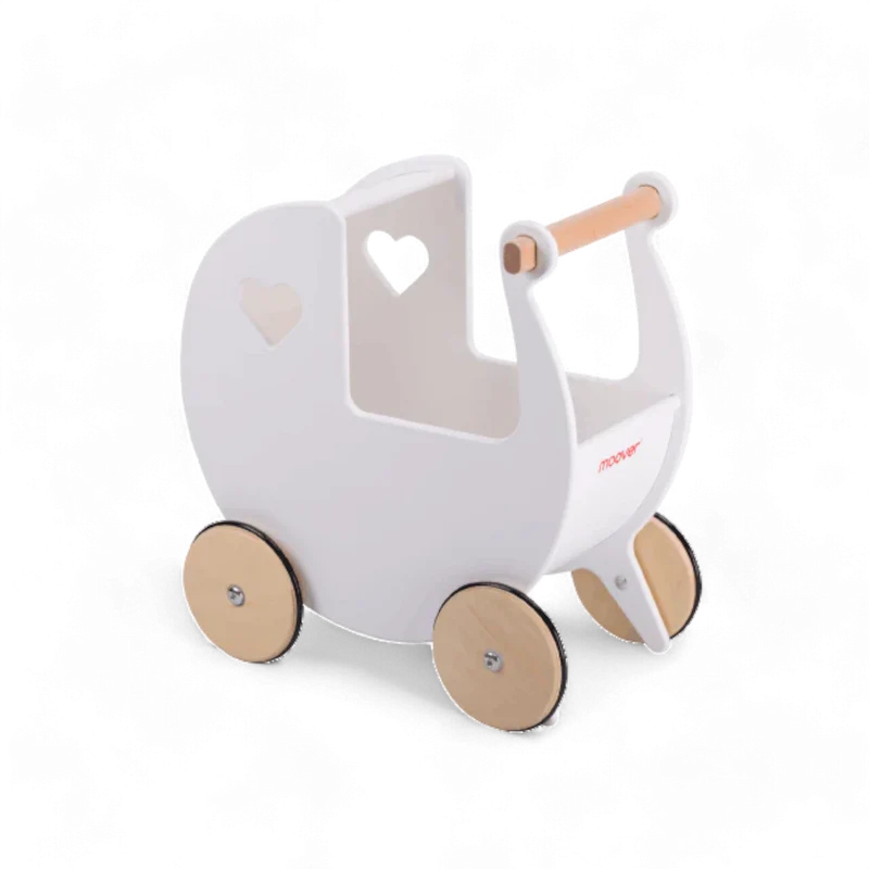 MOOVER Puppenwagen (weiß) – Neuwertig (Last Season) | Holz | Ab 18 Monaten