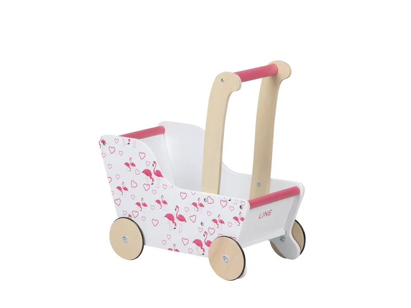 MOOVER - LINE Flamingo Puppenwagen OHNE Bettwäsche & Puppe