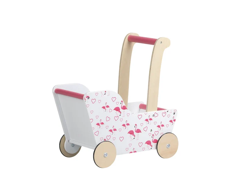 MOOVER - LINE Flamingo Puppenwagen OHNE Bettwäsche & Puppe