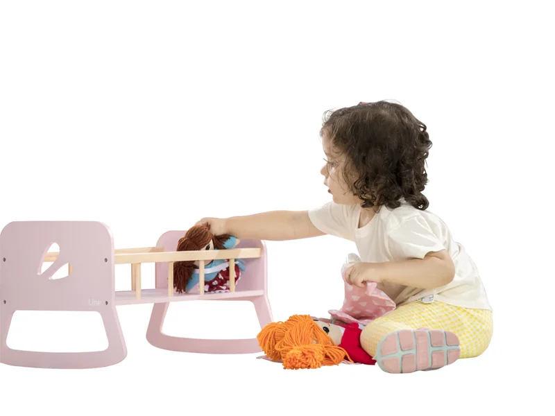 Moover Toys LINE Puppenbett (hellrosa) – Puppenbett aus Holz | Neuware Last Season