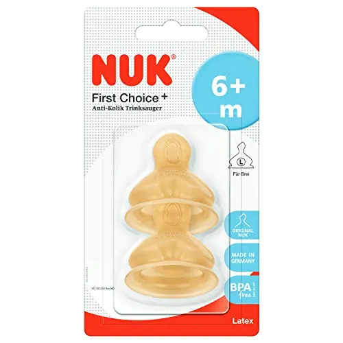 NUK First Choice Plus smoczki lateksowe L x2 do gęstego pokarmu