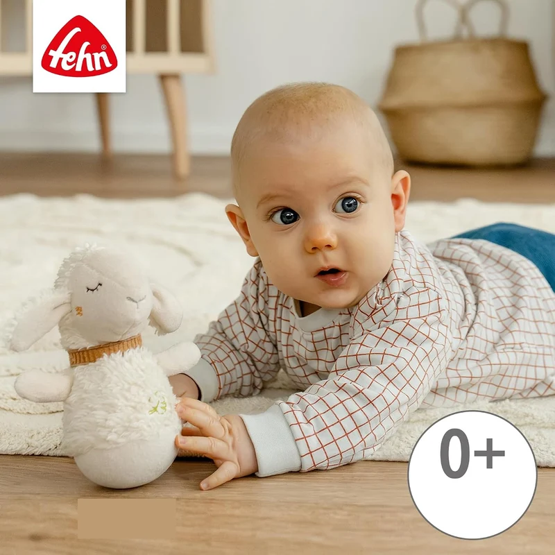 FEHN wańka wstańka OWCA nieprzewracająca się zabawka z grzechotką 15 cm