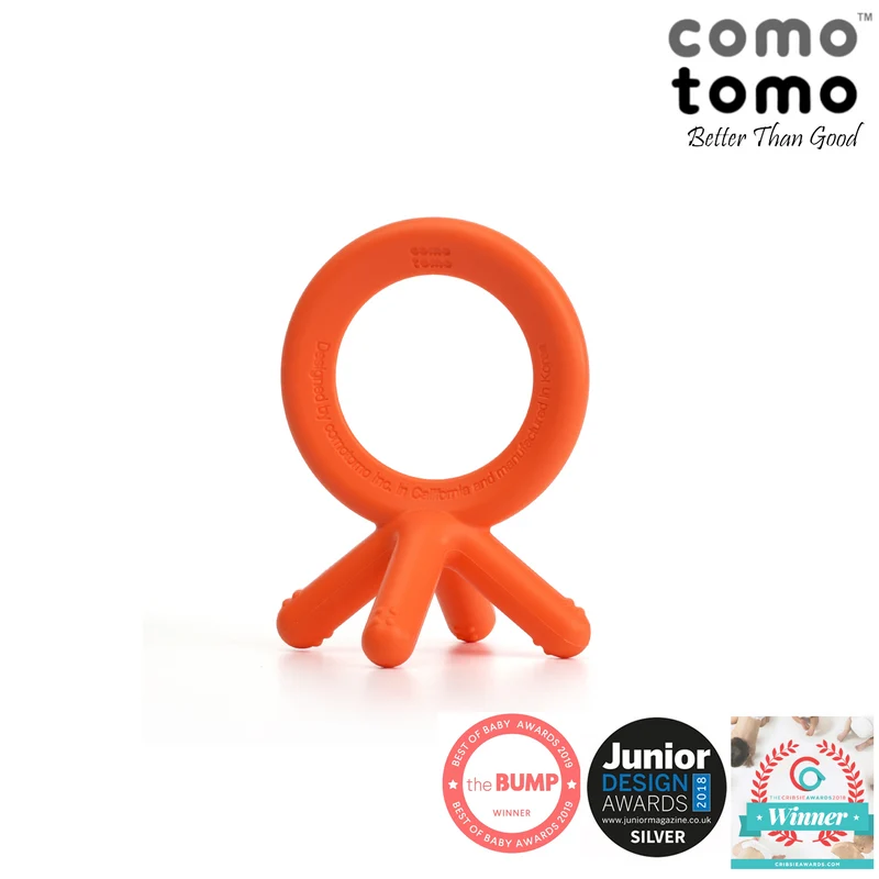 Comotomo Silicone Baby Teethers (Orange)