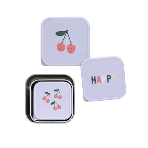 Lässig Happy Fruits pojemniki stalowe na przekąski 3 szt.