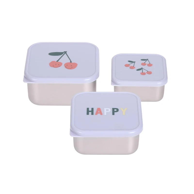 Lässig Happy Fruits pojemniki stalowe na przekąski 3 szt.
