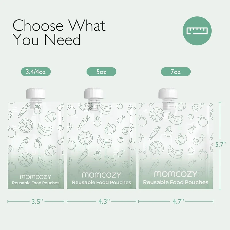 MOMCOZY saszetki tubki na przeciery musy 10szt 200ml