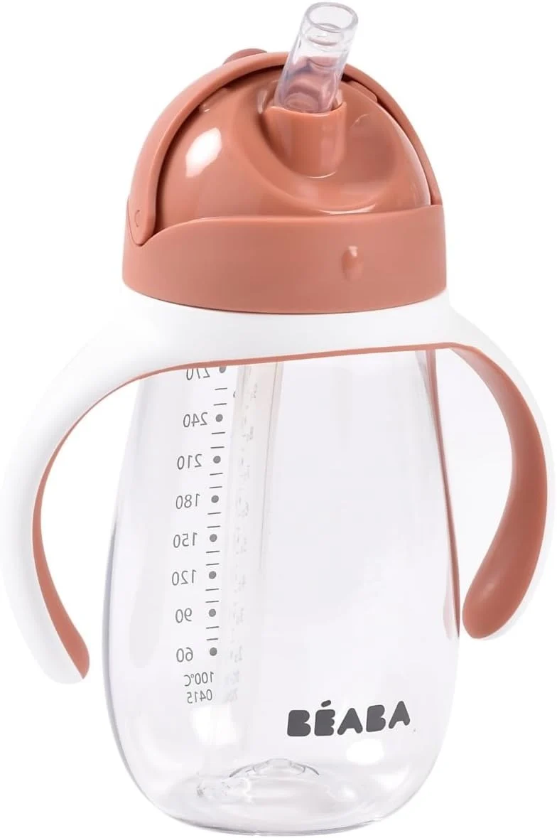 BEABA Straw Cup tritanowy kubek niekapek ze słomką 300 ml 8 m+