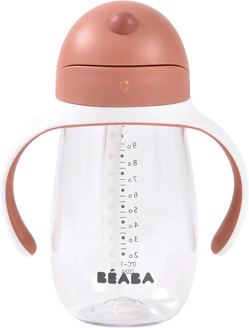 BEABA Straw Cup tritanowy kubek niekapek ze słomką 300 ml 8 m+