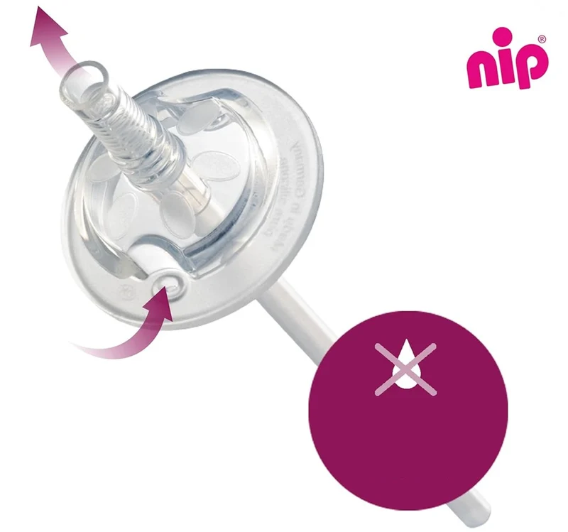 NIP Straw Cup kubek niekapek ze słomką 330 ml 12 m+ PINGWINY