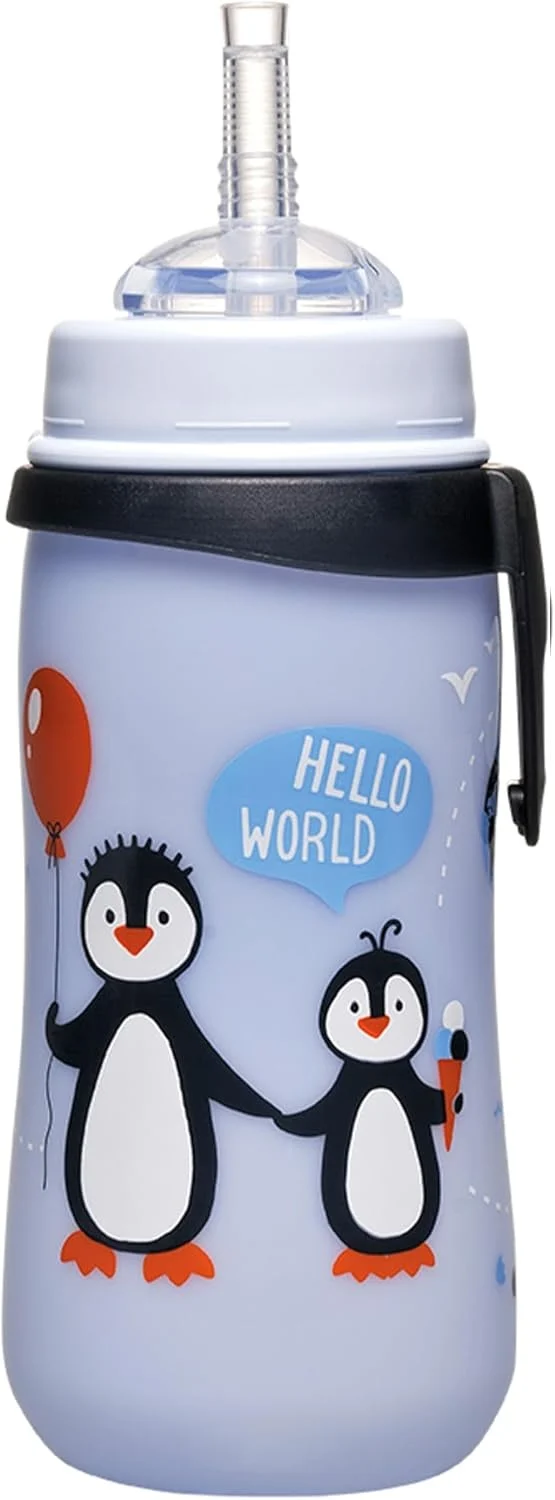 NIP Straw Cup kubek niekapek ze słomką 330 ml 12 m+ PINGWINY