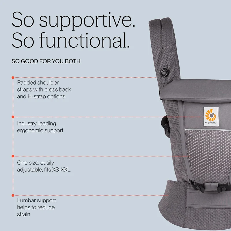 ERGOBABY ADAPT SoftFlex MESH nosidełko ergonomiczne 3,2-20kg