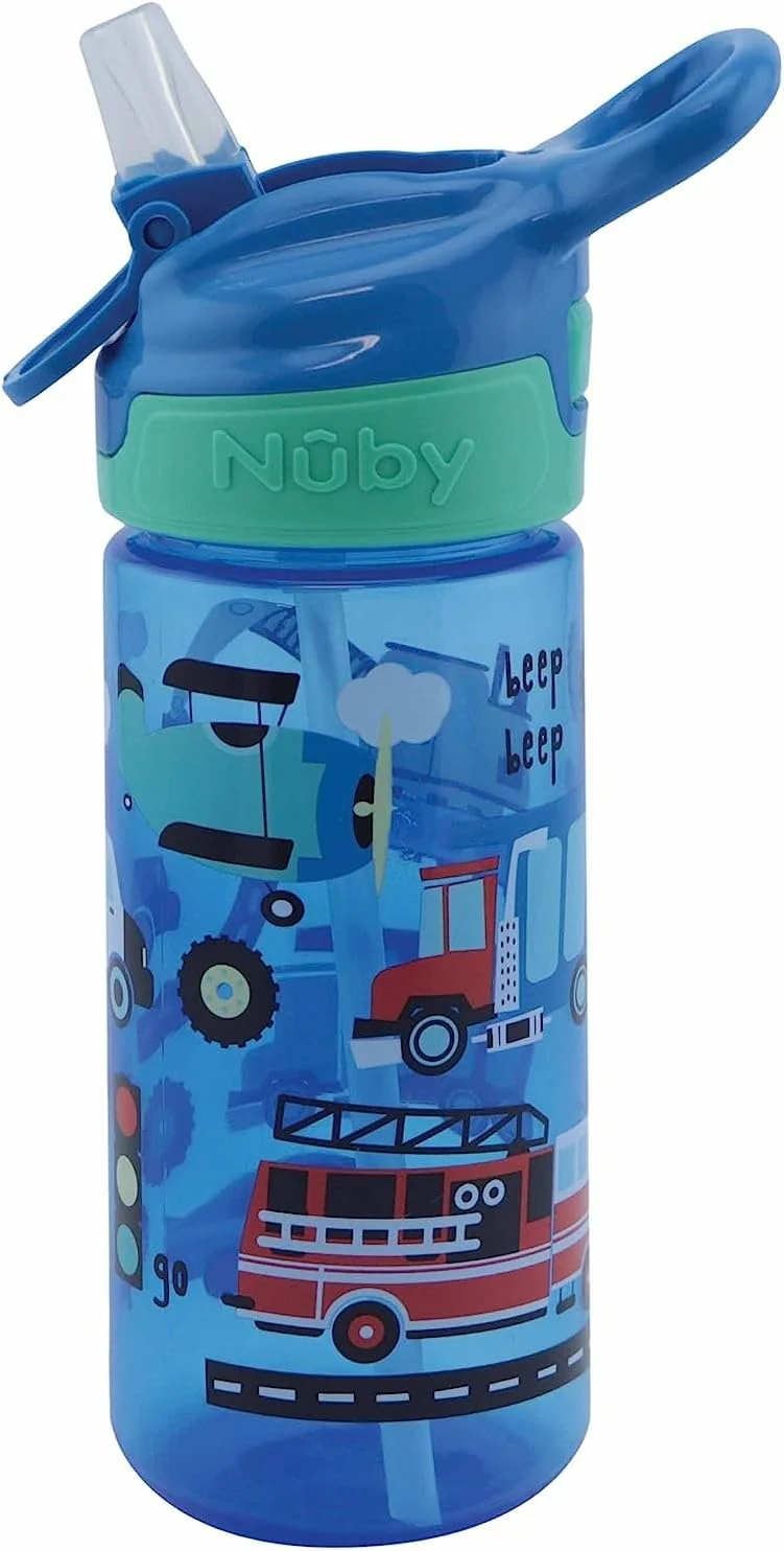 NUBY Flip-it Cup tritanowy kubek niekapek ze słomką i ustnikiem 3 l+ 360 ml