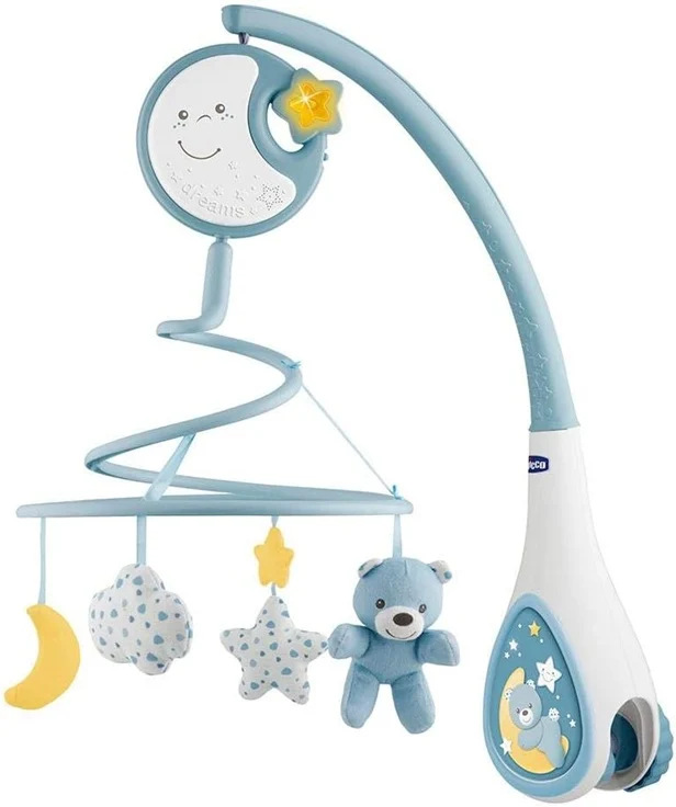 CHICCO Next2Dreams 2w1 karuzela z melodiami i lampką nocną MIŚ