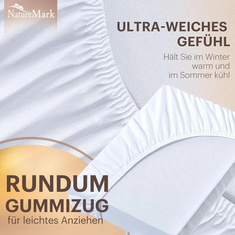 NATUREMARK prześcieradło z gumką x2 70x140