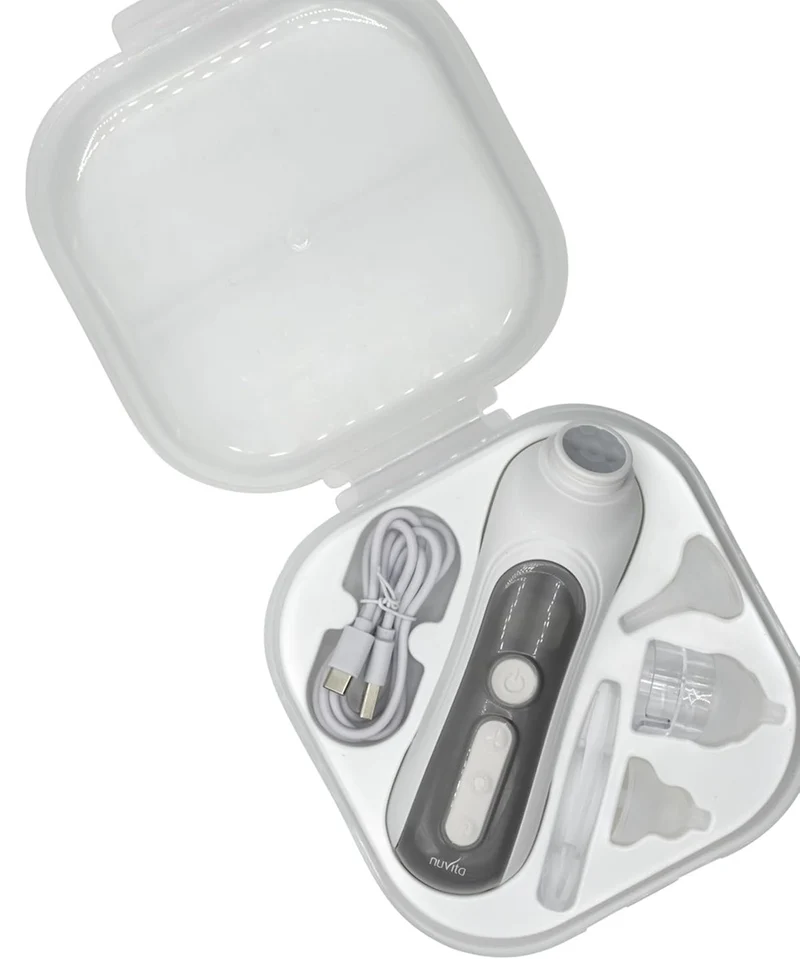 NUVITA aspirator do nosa z lampką i muzyką + 3 końcówki, etui i pęseta